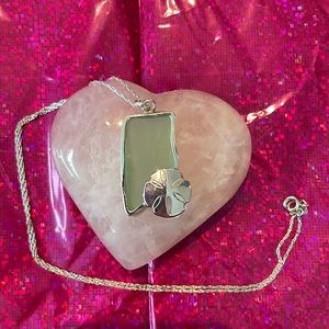 Sterling Silver Seaglass and Sand dollar 18" Necklace